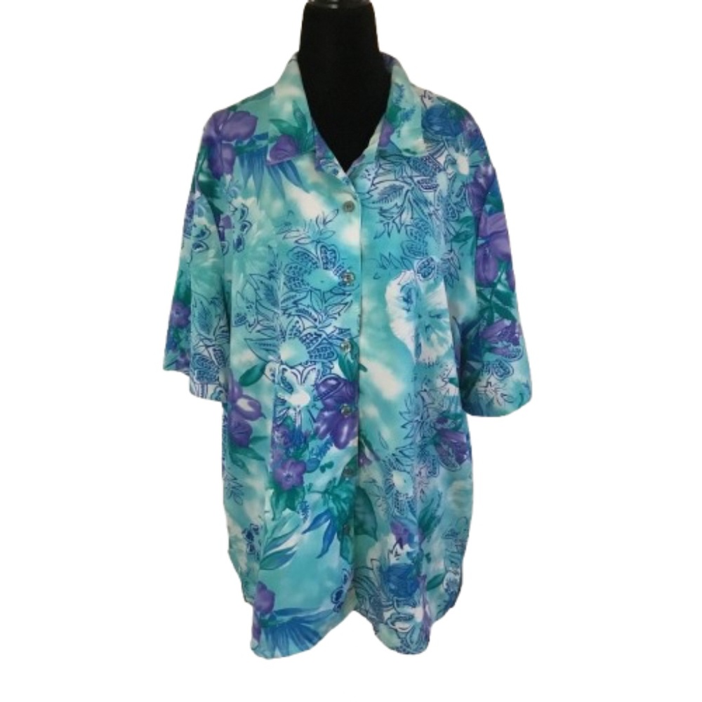 Women’s Allison Daley Short Sleeve Blouse Plus Size 22W